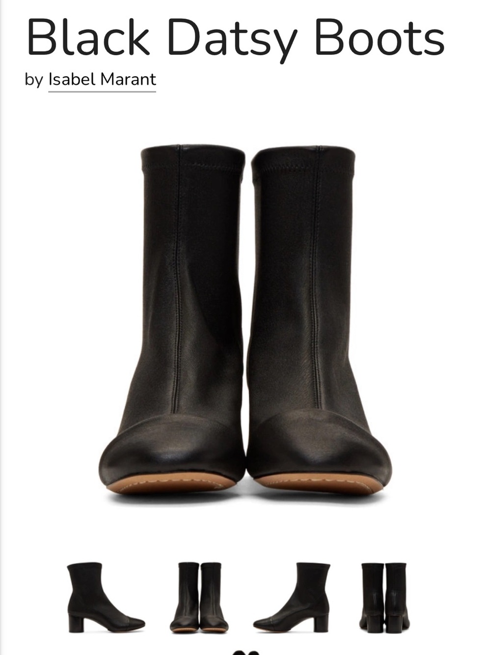 Isabel Marant Black Leather Sock Ankle Boots - Picture 3 of 11